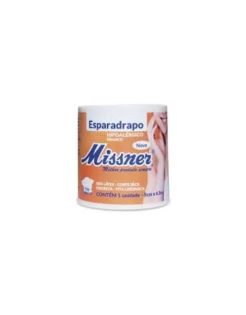 ESPARADRAPO HIP. BRANCO MISSNER 5,0CM X 4,5M SEM LATEX