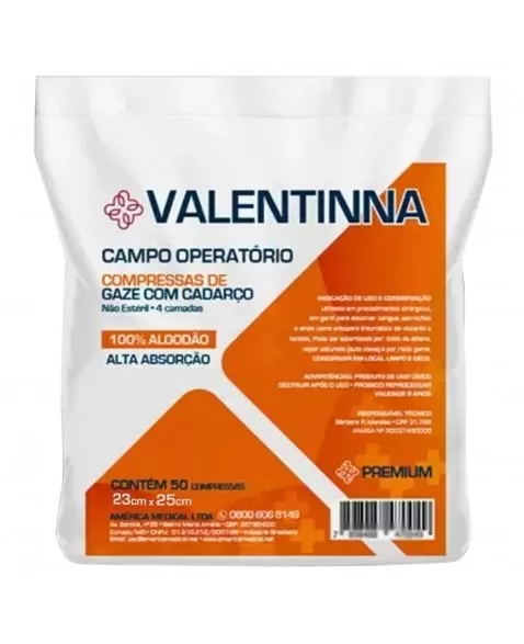 CAMPO OPERATORIO VALENTINA 8G 23CMX25CM C/50UN. RX