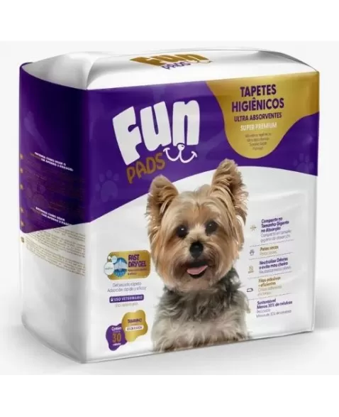 TAPETE HIGIENICO FUN PADS 80X60 - COM 30 UNIDADES